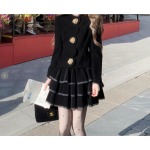 A black French-style fashionable suit