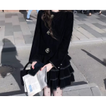 A black French-style fashionable suit