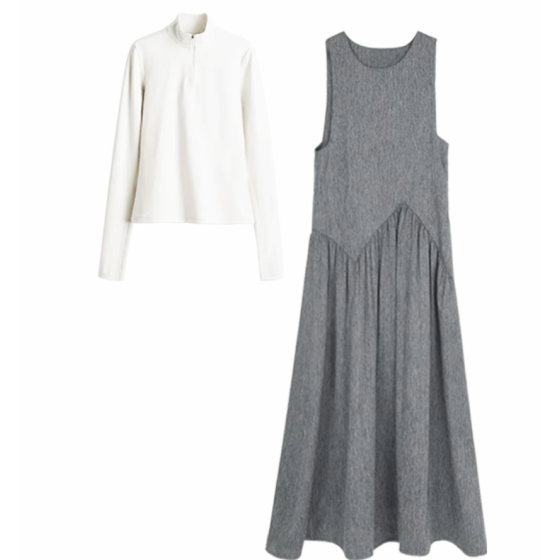 A casual grey two-piece set