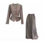 A brown minimalist two-piece set