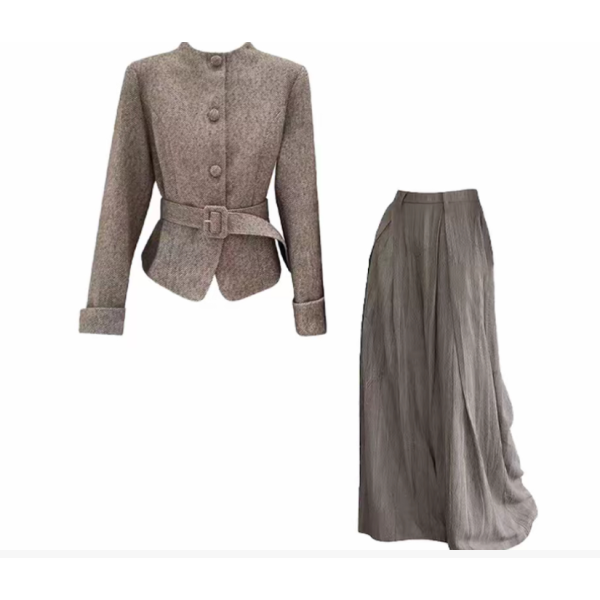 A brown minimalist two-piece set