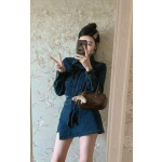 Irregular denim suit