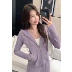 紫色連帽衛衣短款套裝