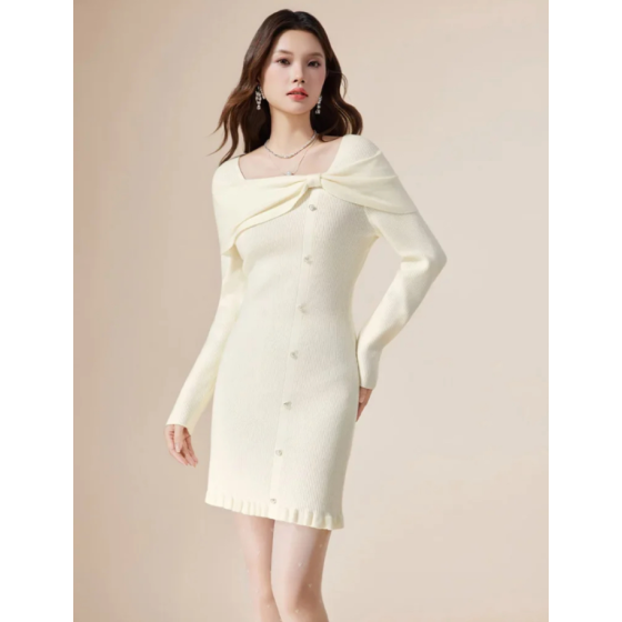 溫柔甜美毛織連衣裙