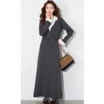 撞色polo領長洋套裝