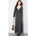 撞色polo領長洋套裝