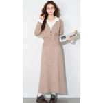 撞色polo領長洋套裝